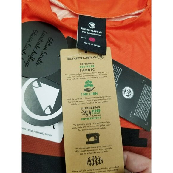 Endura Womens MT500 Supercraft L/S Tee L Recycled Fabric Orange/Black - Picture 4 of 14